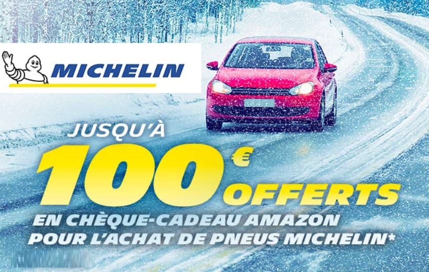 Jusqu’à 100€ offert en carte cadeau Amazon pour l’achat de pneus Michelin 🔥 derniers jours