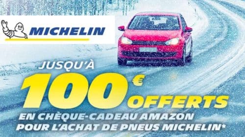 100€ offert en carte cadeau Amazon pour l’achat de pneus Michelin