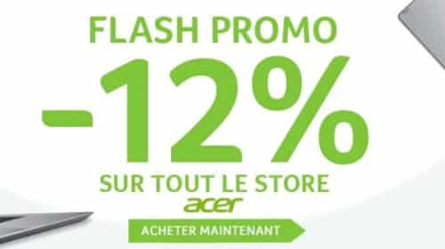 12% de remise sur tous le site Acer