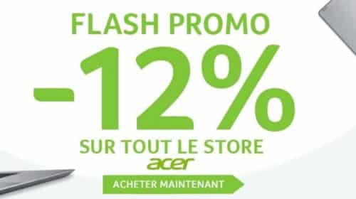 12% de remise sur tous le site Acer