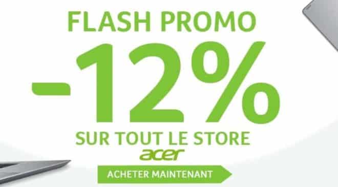 12% de remise sur tous le site Acer