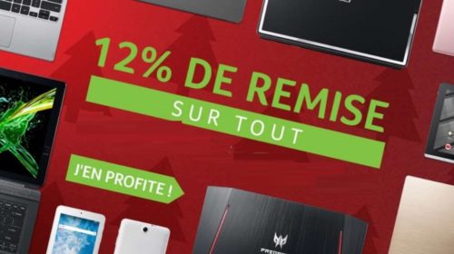 12% de remise sur tous le site Acer