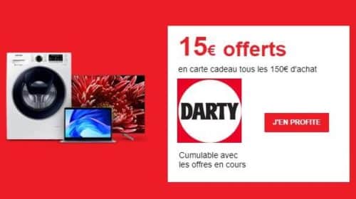 15€ offerts par Darty tous les 150€ d’achats