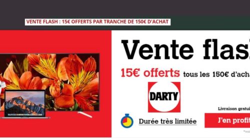 15€ offerts par Darty tous les 150€ d’achats