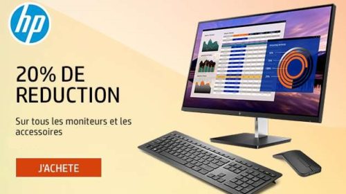 20% de remise sur tous les moniteurs et accessoires sur Hewlett-Packard