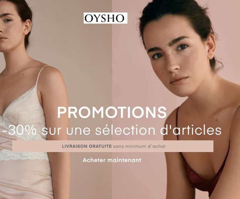 30% de remise sur Oysho et livraison gratuite