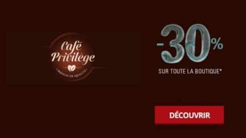 30% de remise sur tout le site Café Privilège
