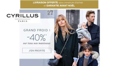 40% de remise sur tous les manteaux Cyrillus