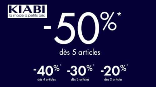 50% de remise sur Kiabi dès 5 articles