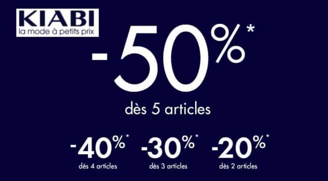 50% de remise sur Kiabi dès 5 articles