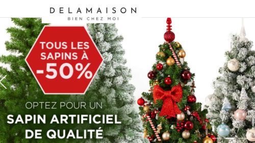 50% de remise sur les sapins de Noël artificiels