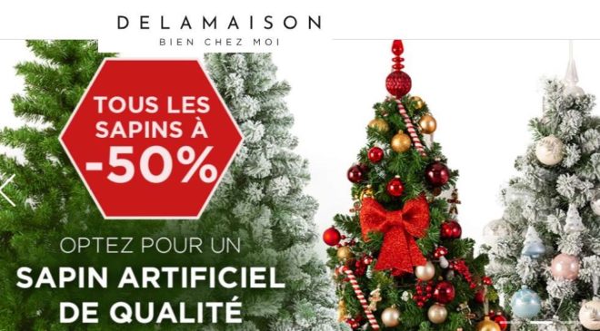 50% de remise sur les sapins de Noël artificiels