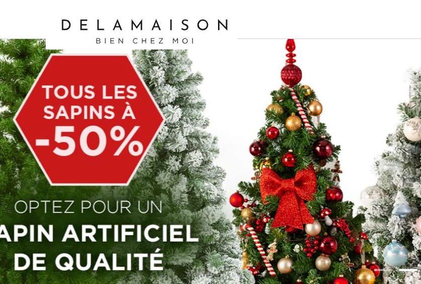 50% de remise sur les sapins de Noël artificiels