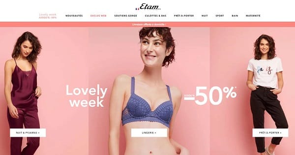 Lovely Week Etam = Jusqu’à 50% + Livraison Gratuite Domicile Sans Minimum