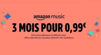 Offre Amazon Music 3 mois pour 0,99€ (streaming musical illimité) sans engagement