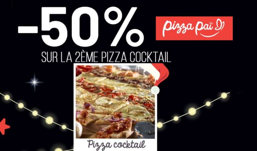 1 Pizza Pai Cocktail achetée = -50% sur la seconde (à emporter) 🍕