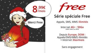 Série spéciale forfait mobile 50Go Free : 8,99€ A VIE en illimité (France, Europe et DOM)