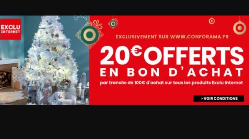 Toute tranche de 100€ achat sur Conforama