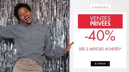 Vente Privée Camaïeu 40% Sur La Collection En Cours En Pré Soldes Dès 2 Articles