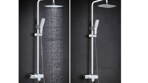 colonne de douche laqué blanc hauteur réglable Homelody en vente flash