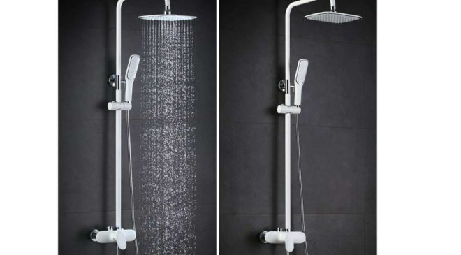 colonne de douche laqué blanc hauteur réglable Homelody en vente flash