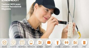 BRICO: 11,99€ détecteur de tension sans contact avec écran ENGiNDOT VT02 (12V/48V à 1000V)