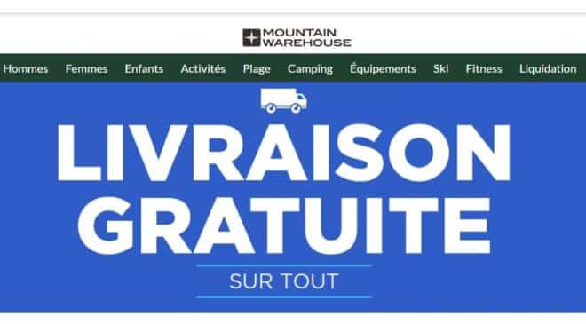 livraison gratuite sur Mountain Warehouse