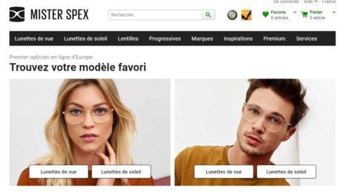 réduction sur toutes les lunettes, solaires et lentilles vendues sur Mister Spex