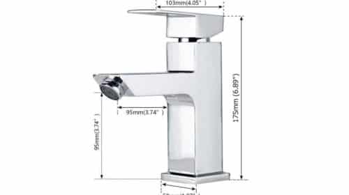 robinet mitigeur de salle de bain – évier Homelody chromé mesures