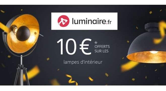 10€ de remise sur tous les luminaires d'intérieur