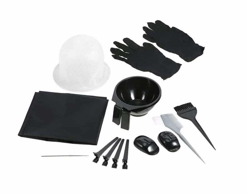 2 kits spécial coloration Anself (tablier, bol, crochet, brosses, bols, gants…)