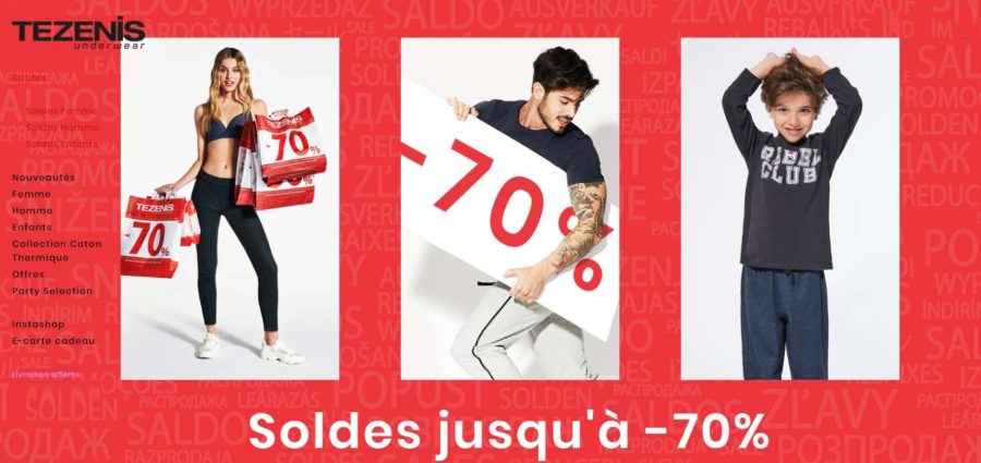 Dernière démarque Tezenis : -49% à -70% sur la lingerie et mode femme, homme et enfant + livraison gratuite