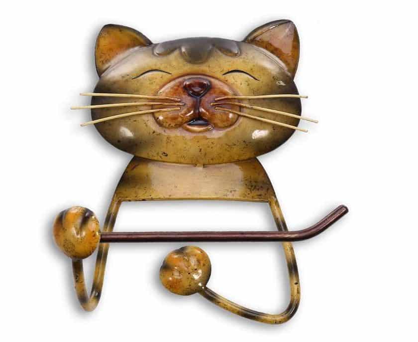 PROMO support papier toilette Chat métallique mural Tooarts