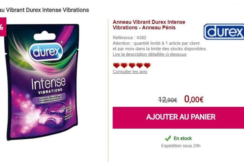 anneau vibrant Durex Intense GRATUIT