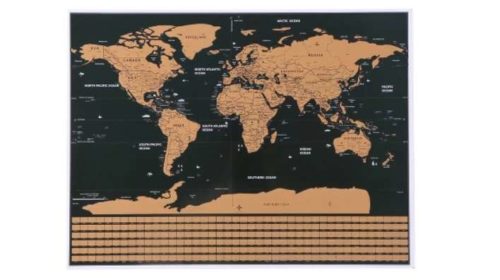 carte du monde à gratter 42 x 30 cm