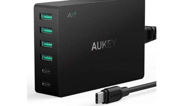 chargeur USB 6 ports 60W Aukey PA-Y6 USB C