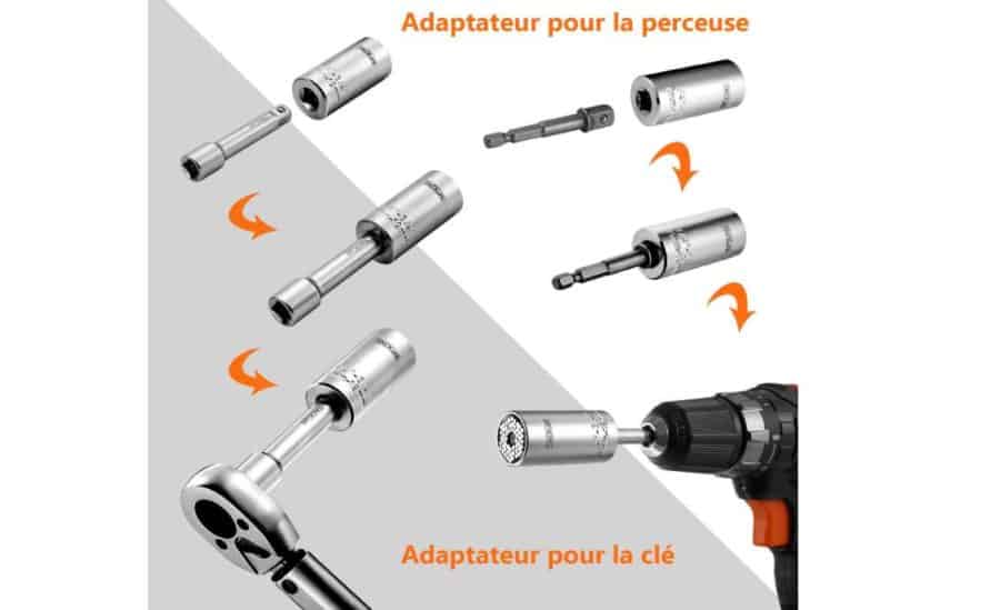 Pratique : 6,19€ la douille multifonctions universelle Tacklife 7mm-19mm