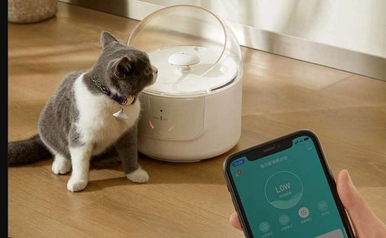 74€ la fontaine à eau électrique pour chat et chien connecté CATLINK CL-W01 2,3l (APP, silencieuse avec filtre à charbon)