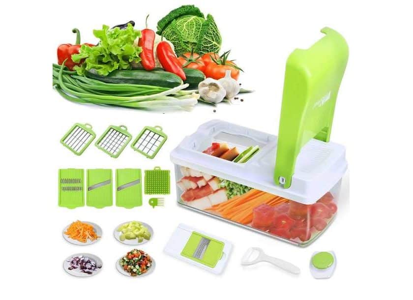 mandoline multifonction 11 en 1 avec 7 lames Amzdeal