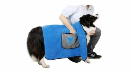 peignoir serviette pour chien ou chat Dadypet en microfibre