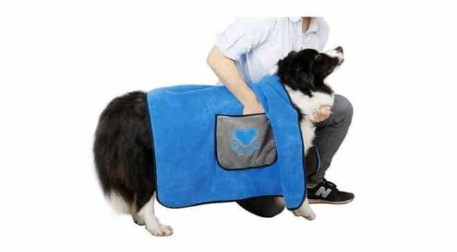 peignoir serviette pour chien ou chat Dadypet en microfibre