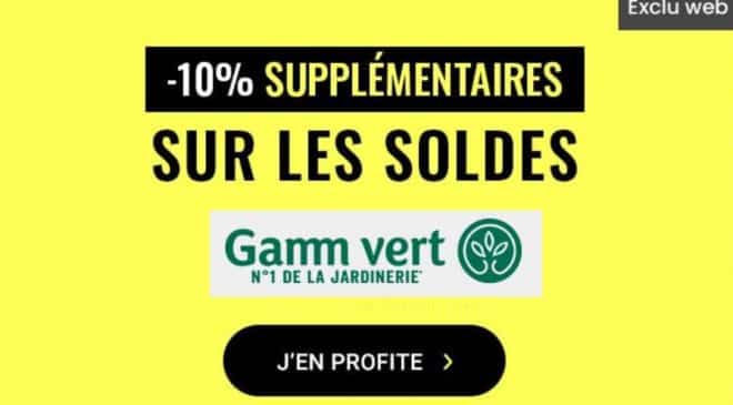 remise supplémentaire sur les soldes Gamm Vert