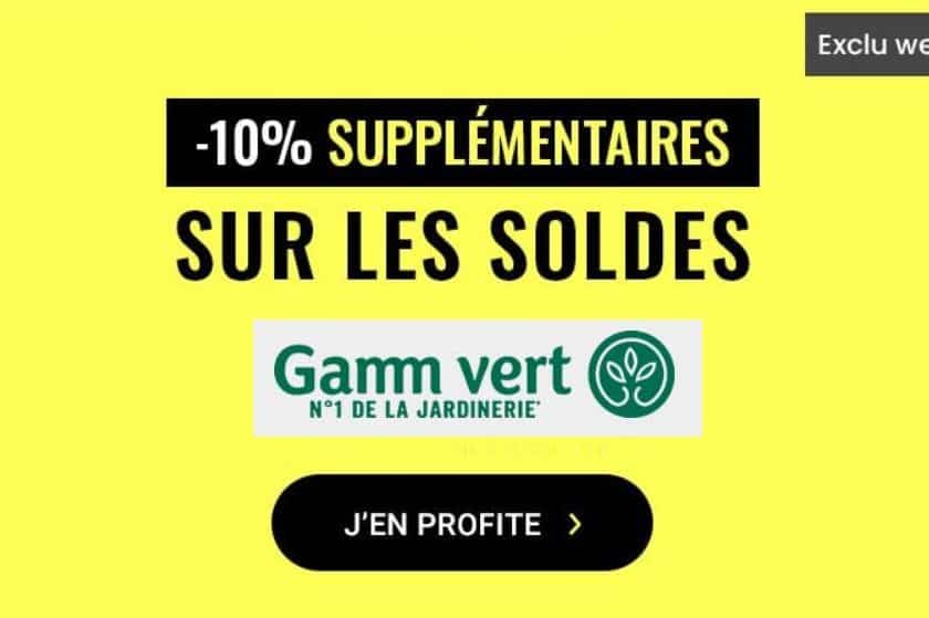 remise supplémentaire sur les soldes Gamm Vert