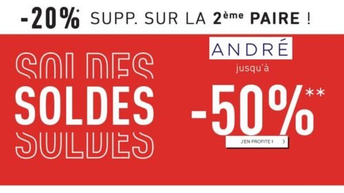 réduction en plus sur les soldes André