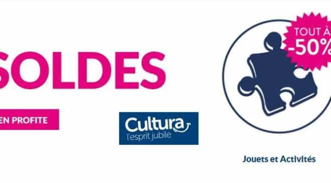 soldes rayon jouets Cultura à -50%