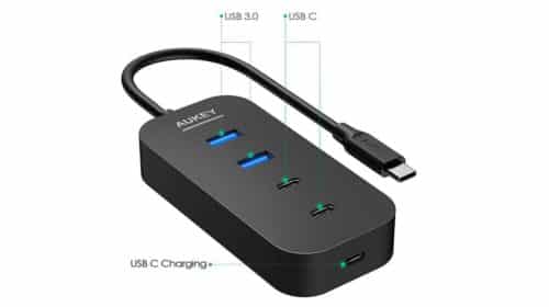 HUB 5 Ports USB Aukey CB-C48 2 USB 3.0 + 2 USB C + 1 USB C avec PD