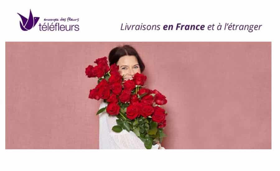 Livraison de fleurs pour la St Valentin moins chère 🌹 12% de remise sur Téléfleurs (sans mini)