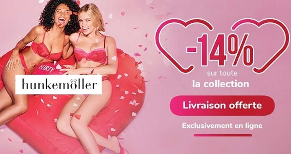 Saint Valentin Hunkemöller 14% Sur Tout + Livraison Gratuite Dès 20€ D'achats