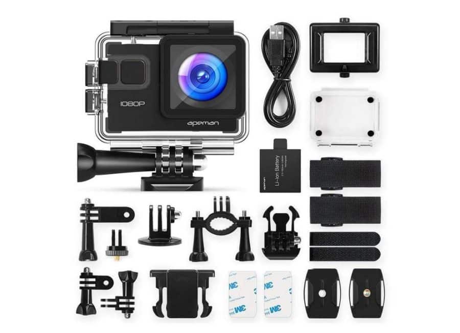 19,99€ caméra sport Apeman A66 1080p Full HD grand angle (capteur Sony) + accessoires