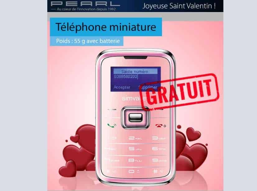 mini téléphone Pico Inox RX-180 rose débloqué sur Pearl